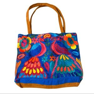 Mexicana Large Tote Handmade Embroidery